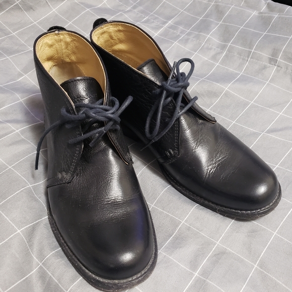 Frye Phillip Chukka Leather Ankle Boots Black Shoes Lace Up Size 6B - Picture 10 of 16